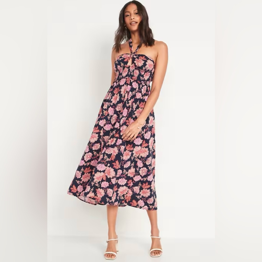 Old Navy fit-and-flare floral maxi dress NWT